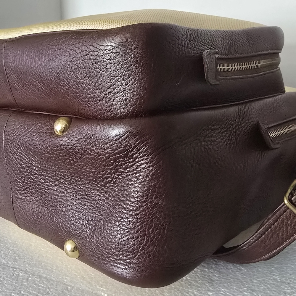 Hermès Helena Messenger Bag in Tobacco Leather and Toile Canvas Authentic - Picture 12 of 16